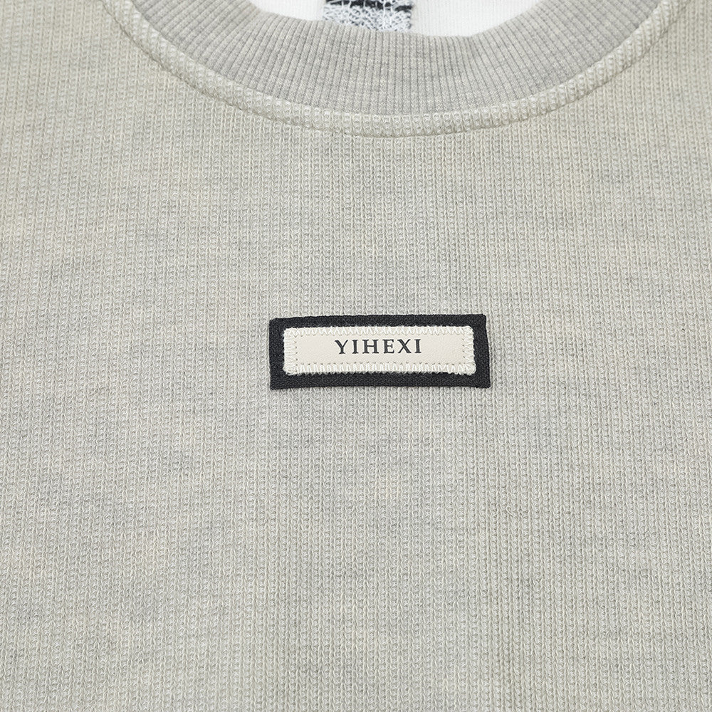 Splicing round neck hoodie for men