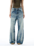 Casual Washed Blue Denim Pants for Men and Women