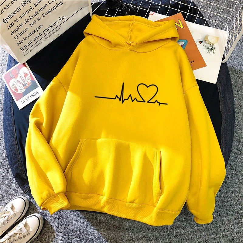 Sporty Warm Loose Hooded Sweatshirt for Men and Women