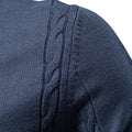 Solid color high neck pullover sweater for men