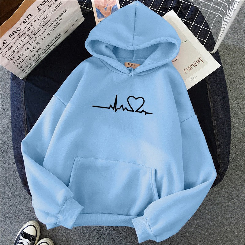 Sporty Warm Loose Hooded Sweatshirt for Men and Women