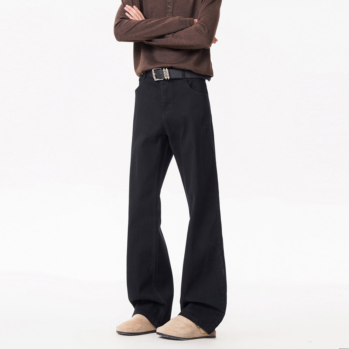 Washed Slim-Fitting Denim Pants for Men and Women