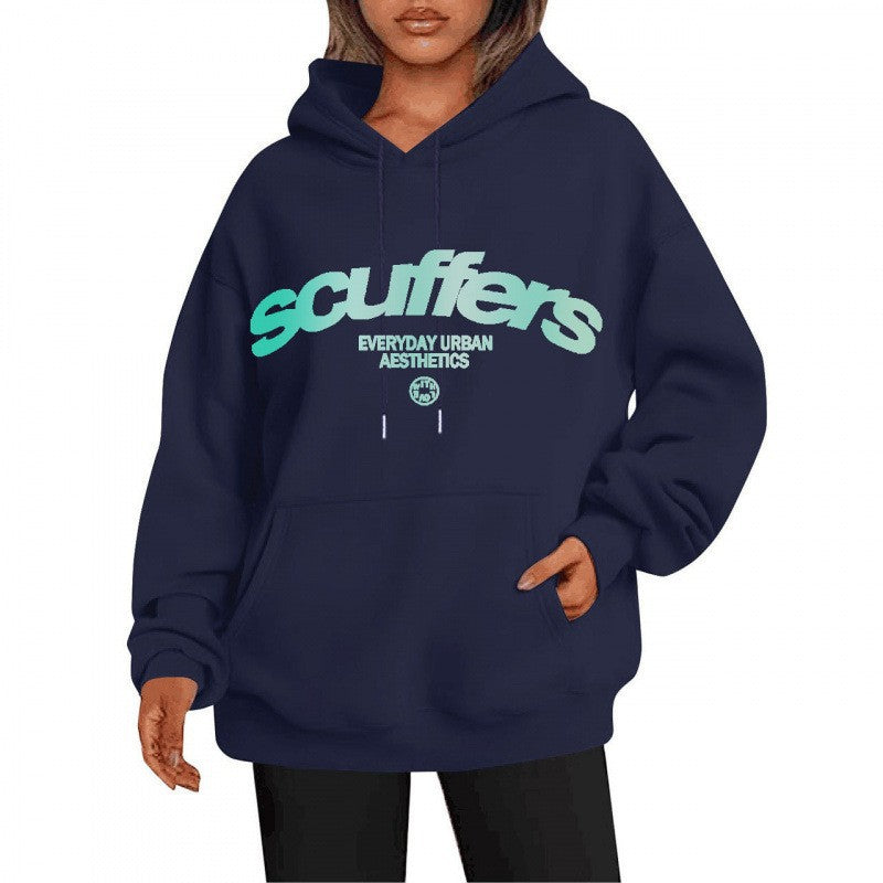 Oversized Shoulder Casual Hooded Sweatshirt for Men and Women