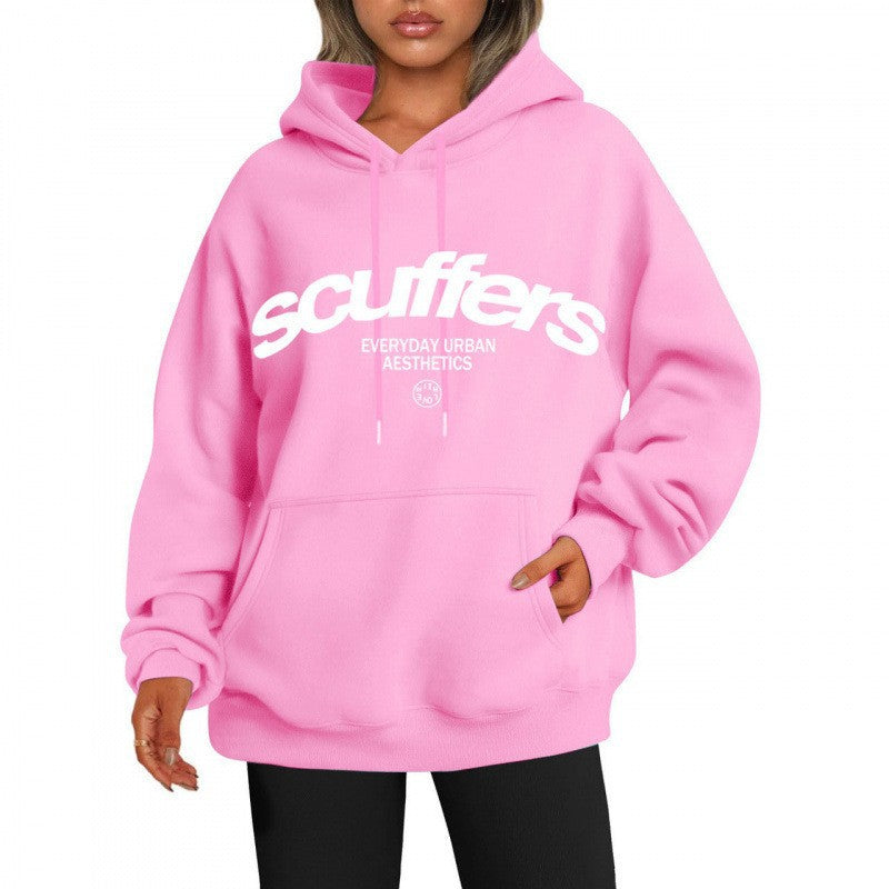Oversized Shoulder Casual Hooded Sweatshirt for Men and Women