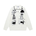 Cartoon collar pullover sweater for men