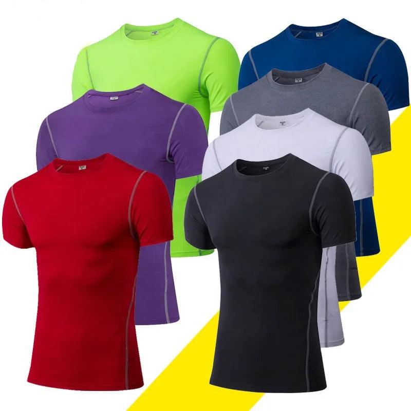 Custom Quick Dry Flatlock Seam Short Sleeves Compression Shirt Gym Workout Compression t Shirt Fitness Compression Running Shirt