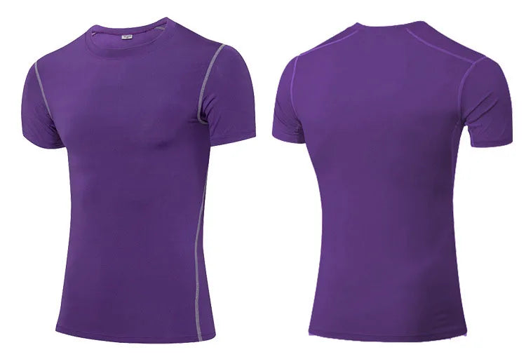 Custom Quick Dry Flatlock Seam Short Sleeves Compression Shirt Gym Workout Compression t Shirt Fitness Compression Running Shirt