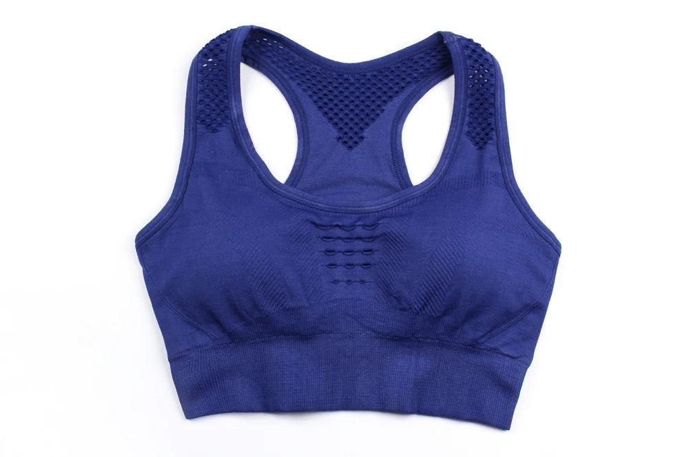 Mesh Stitching Hollow Beauty Back Wireless Sujetador Deportivo Running Workout Yoga Bra Seamless Sports Bras Crop Top for Womens