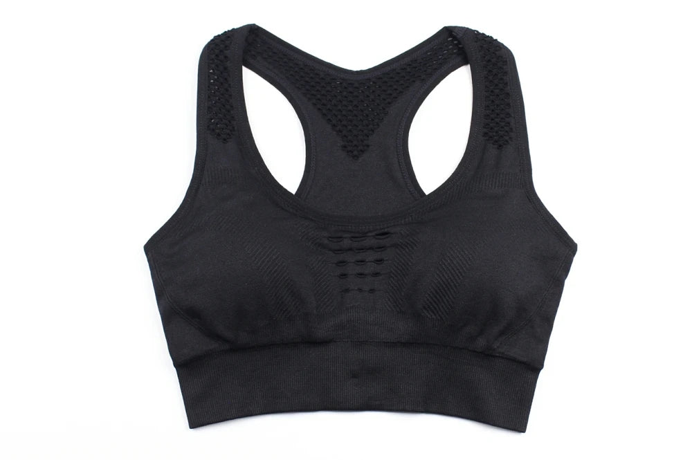 Mesh Stitching Hollow Beauty Back Wireless Sujetador Deportivo Running Workout Yoga Bra Seamless Sports Bras Crop Top for Womens