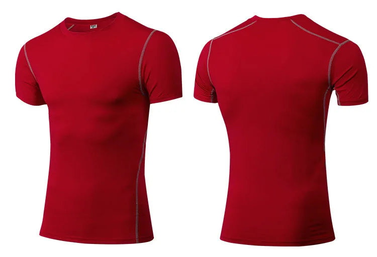 Custom Quick Dry Flatlock Seam Short Sleeves Compression Shirt Gym Workout Compression t Shirt Fitness Compression Running Shirt