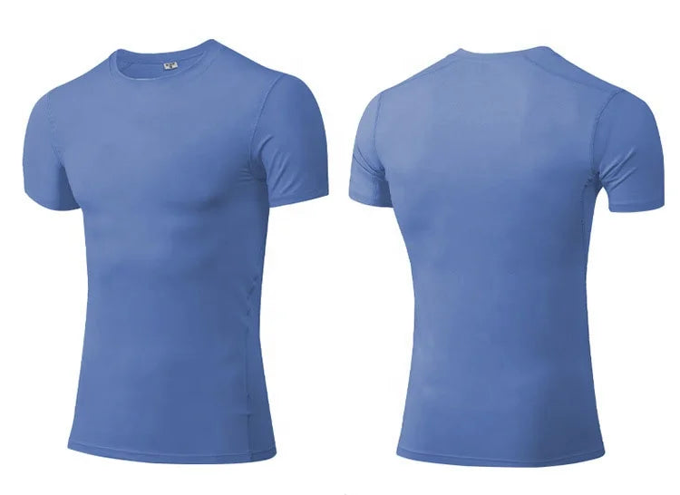 Custom Quick Dry Flatlock Seam Short Sleeves Compression Shirt Gym Workout Compression t Shirt Fitness Compression Running Shirt
