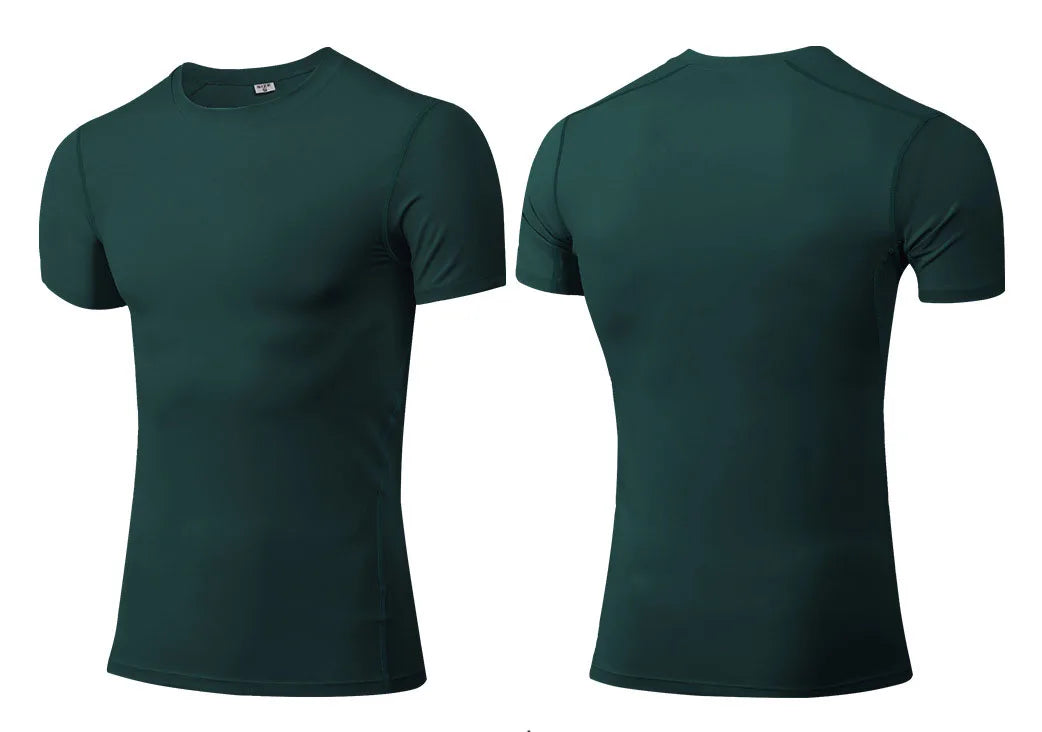 Custom Quick Dry Flatlock Seam Short Sleeves Compression Shirt Gym Workout Compression t Shirt Fitness Compression Running Shirt