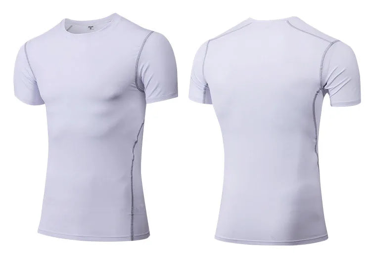 Custom Quick Dry Flatlock Seam Short Sleeves Compression Shirt Gym Workout Compression t Shirt Fitness Compression Running Shirt