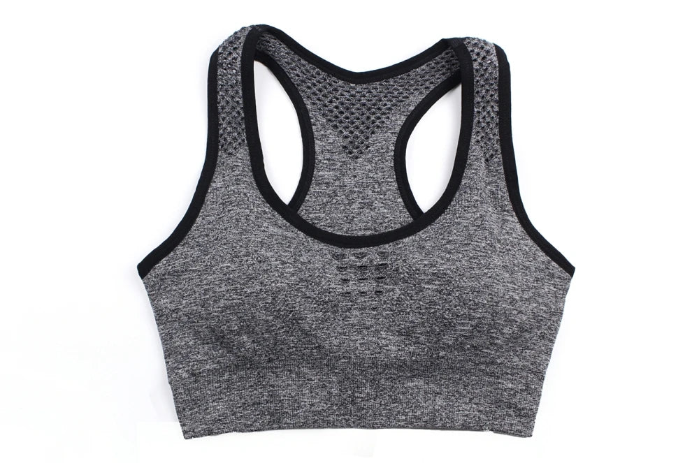 Mesh Stitching Hollow Beauty Back Wireless Sujetador Deportivo Running Workout Yoga Bra Seamless Sports Bras Crop Top for Womens