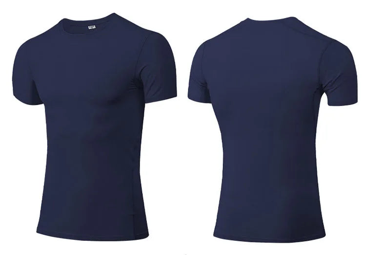 Custom Quick Dry Flatlock Seam Short Sleeves Compression Shirt Gym Workout Compression t Shirt Fitness Compression Running Shirt