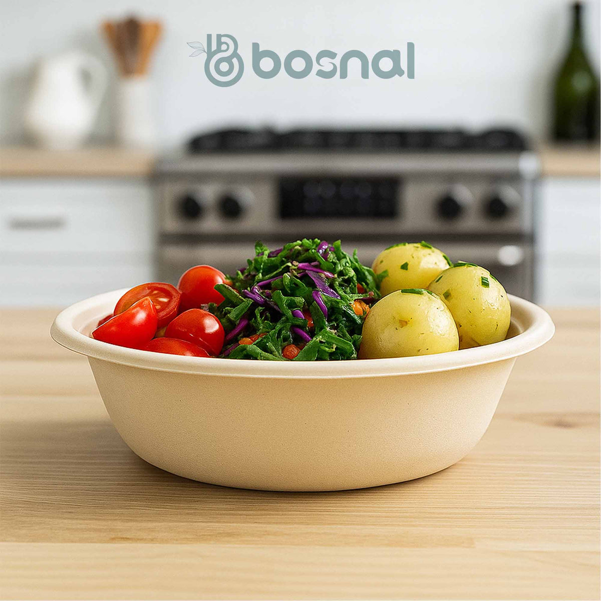 10 Inch Round Plates with 32 Oz Bowls, Sugarcane Bagasse Compostable Dinnerware, Eco-Friendly, Microwave Safe, BPA-Free