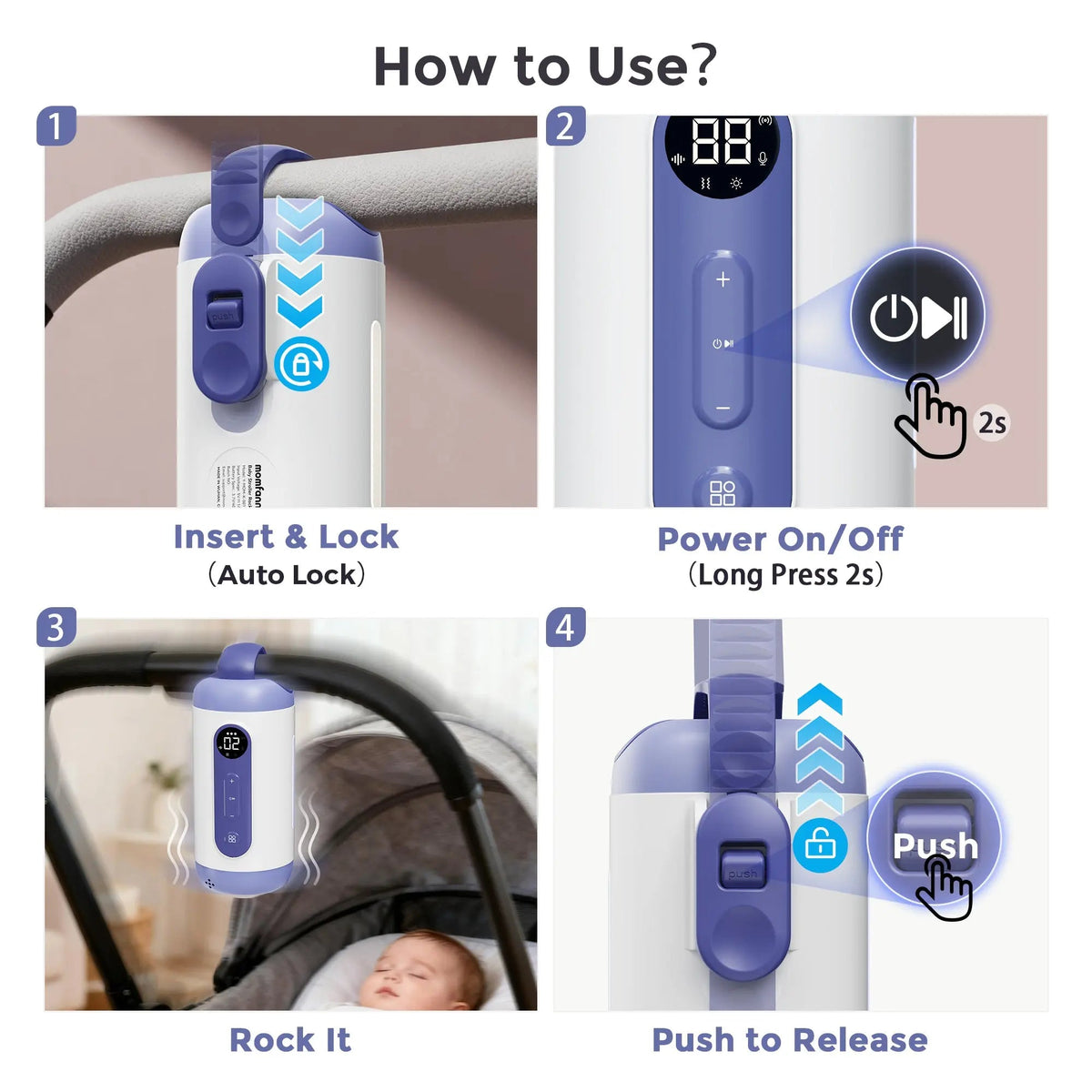 Momfann Smart Baby Rocker Vibration Device