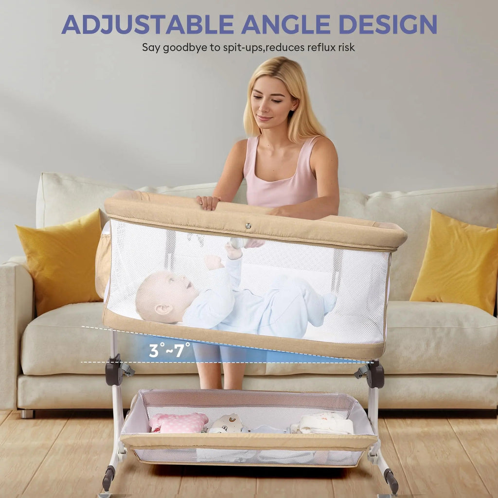 Momfann 4-in-1 Bedside Bassinet for Newborns