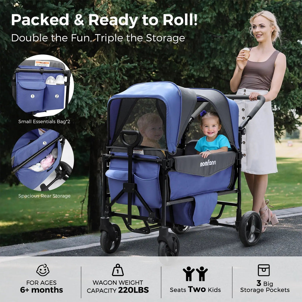 Momfann 4-in-1 Double Stroller Wagon for Kids