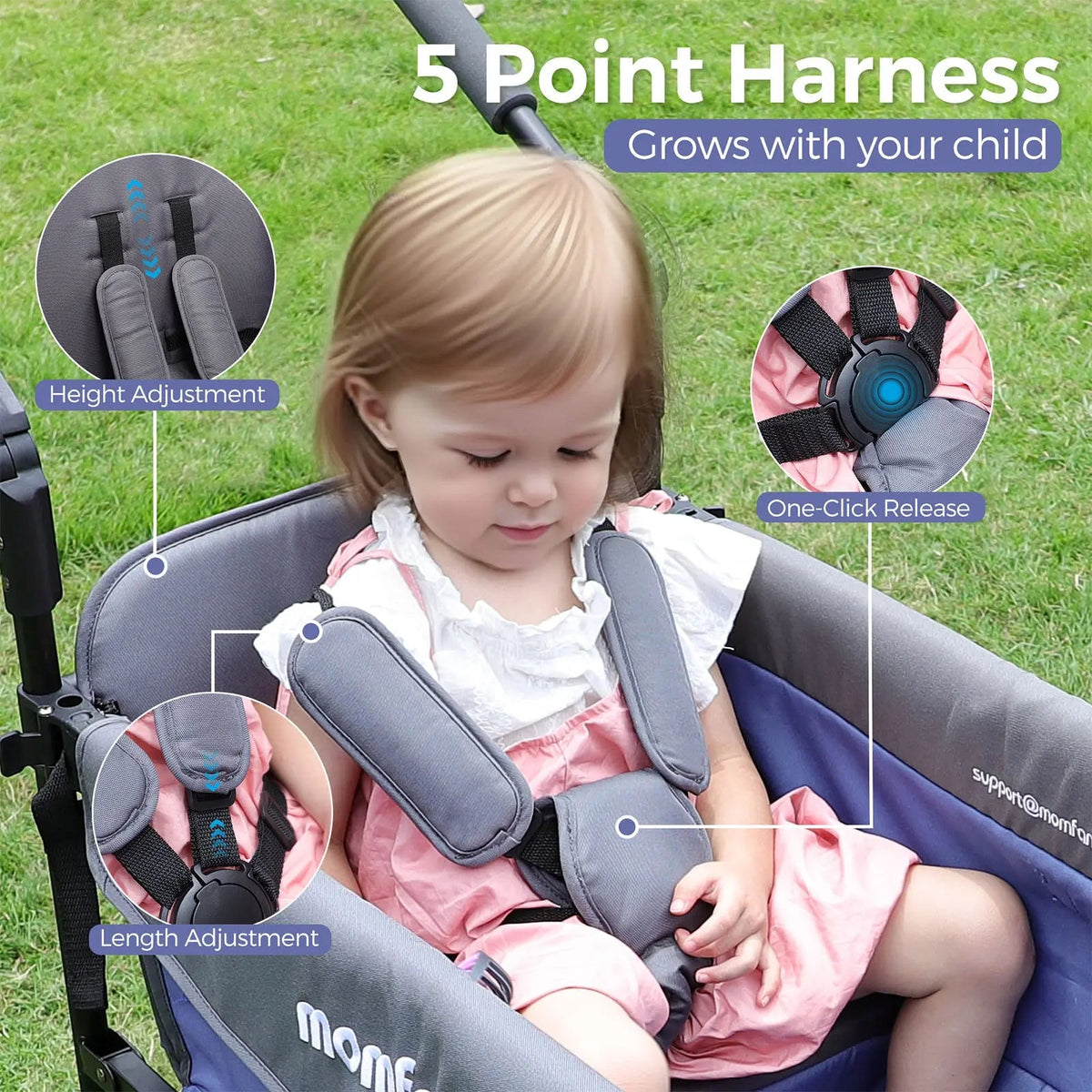 Momfann 4-in-1 Double Stroller Wagon for Kids