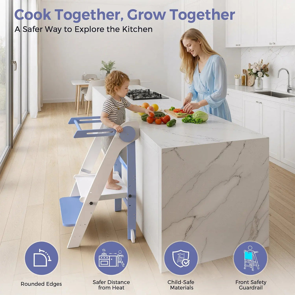 Momfann Foldable Toddler Tower with Chalkboard