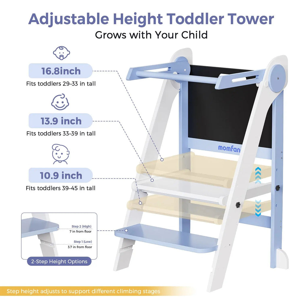 Momfann Foldable Toddler Tower with Chalkboard
