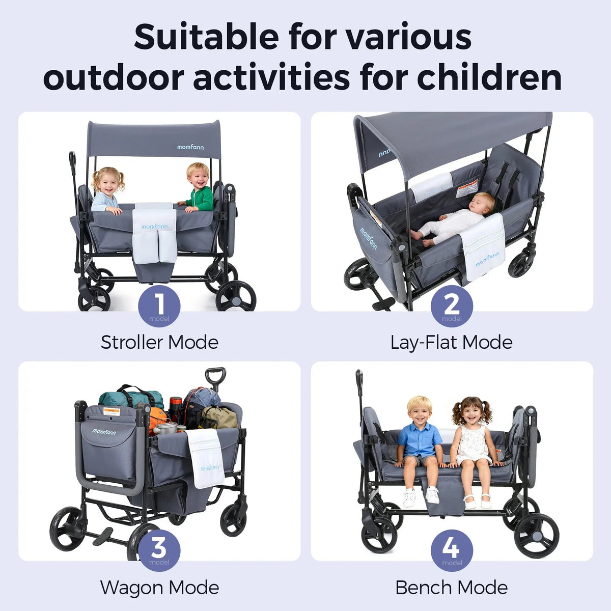 Momfann Lightweight Double Stroller Wagon for Kids