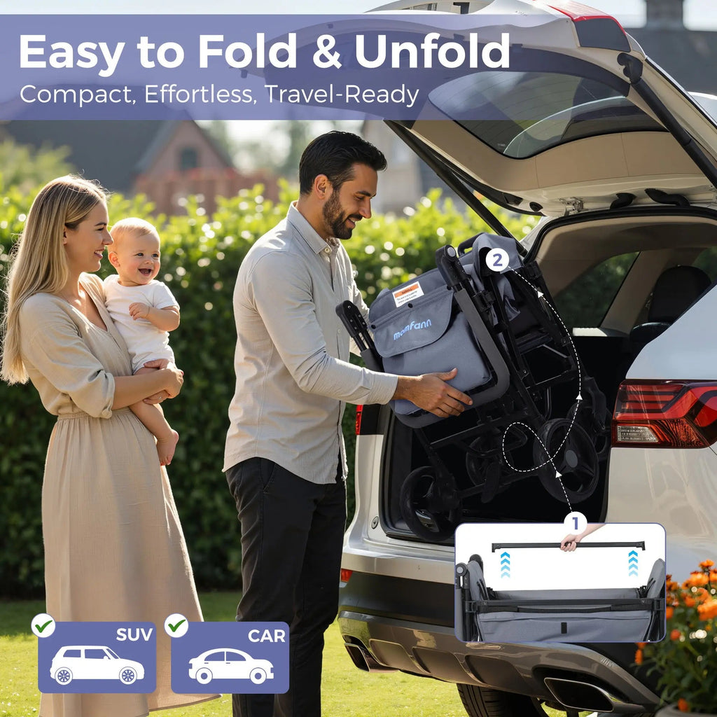 Momfann Lightweight Double Stroller Wagon for Kids