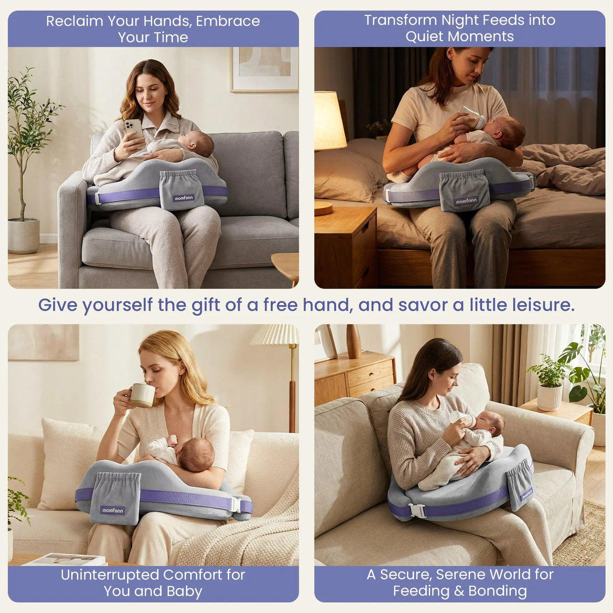 Momfann Memory Foam Nursing Pillow with Safety Guard
