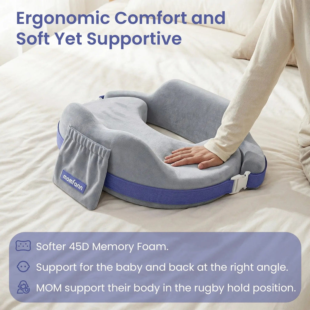 Momfann Memory Foam Nursing Pillow with Safety Guard