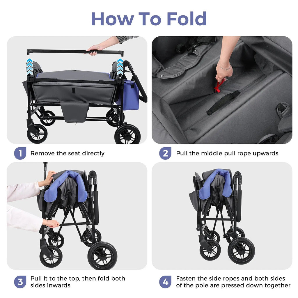 Momfann 4-Seater All-Terrain Stroller Wagon for Kids