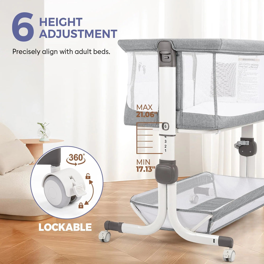 Momfann 4-in-1 Bedside Bassinet for Newborns