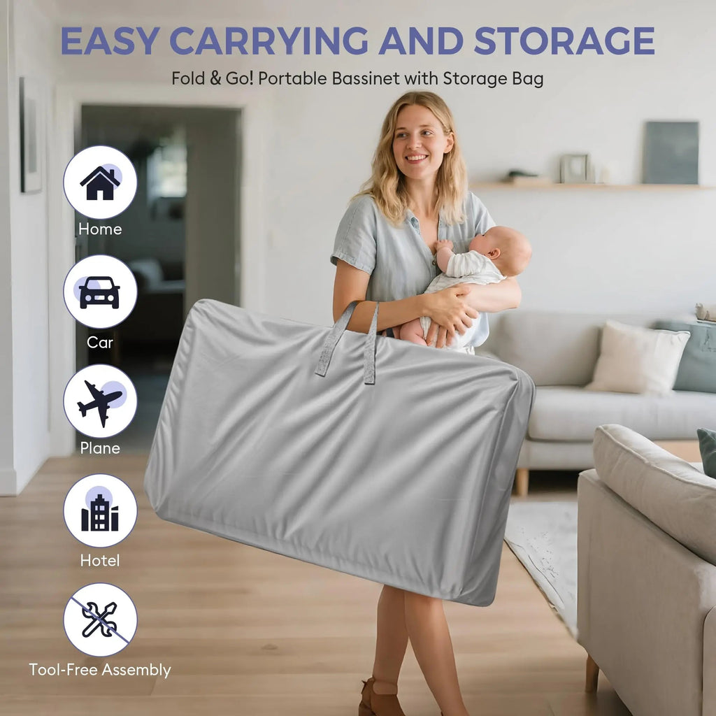 Momfann 4-in-1 Bedside Bassinet for Newborns