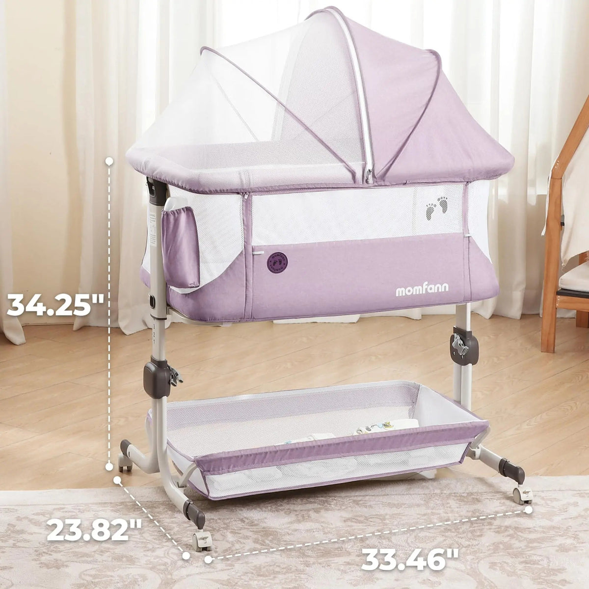 Momfann 4-in-1 Bedside Bassinet for Newborns