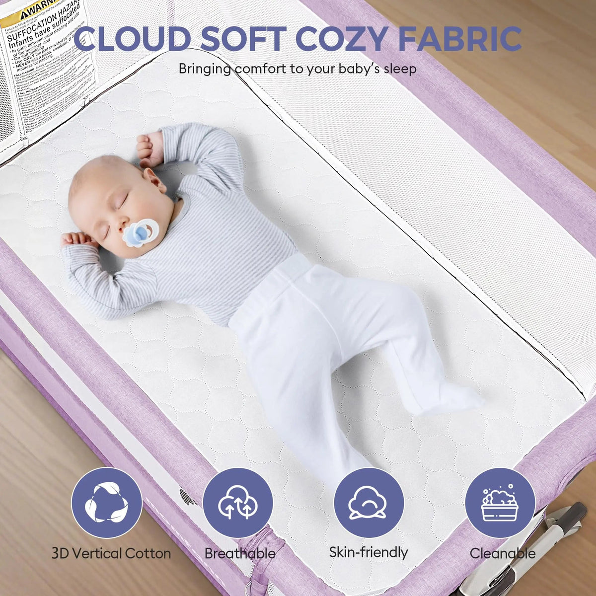 Momfann 4-in-1 Bedside Bassinet for Newborns