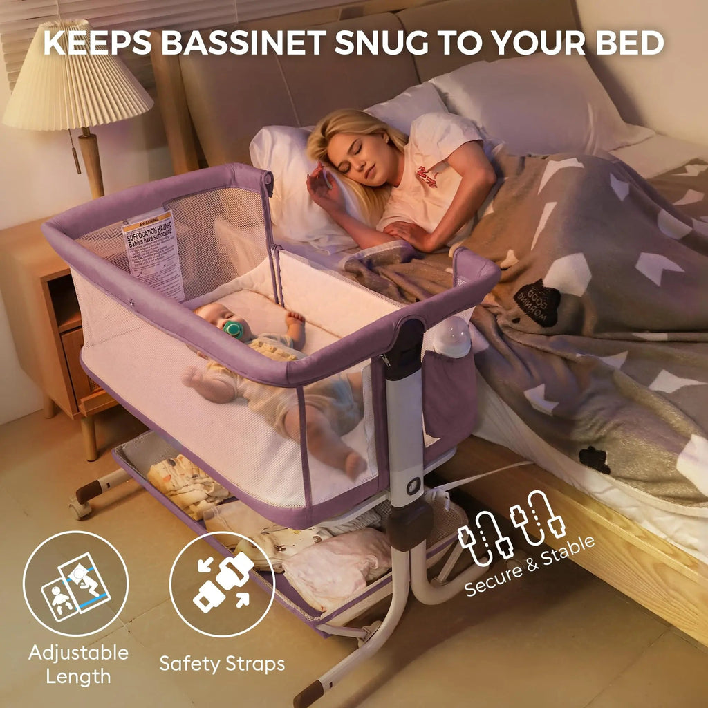 Momfann 4-in-1 Bedside Bassinet for Newborns