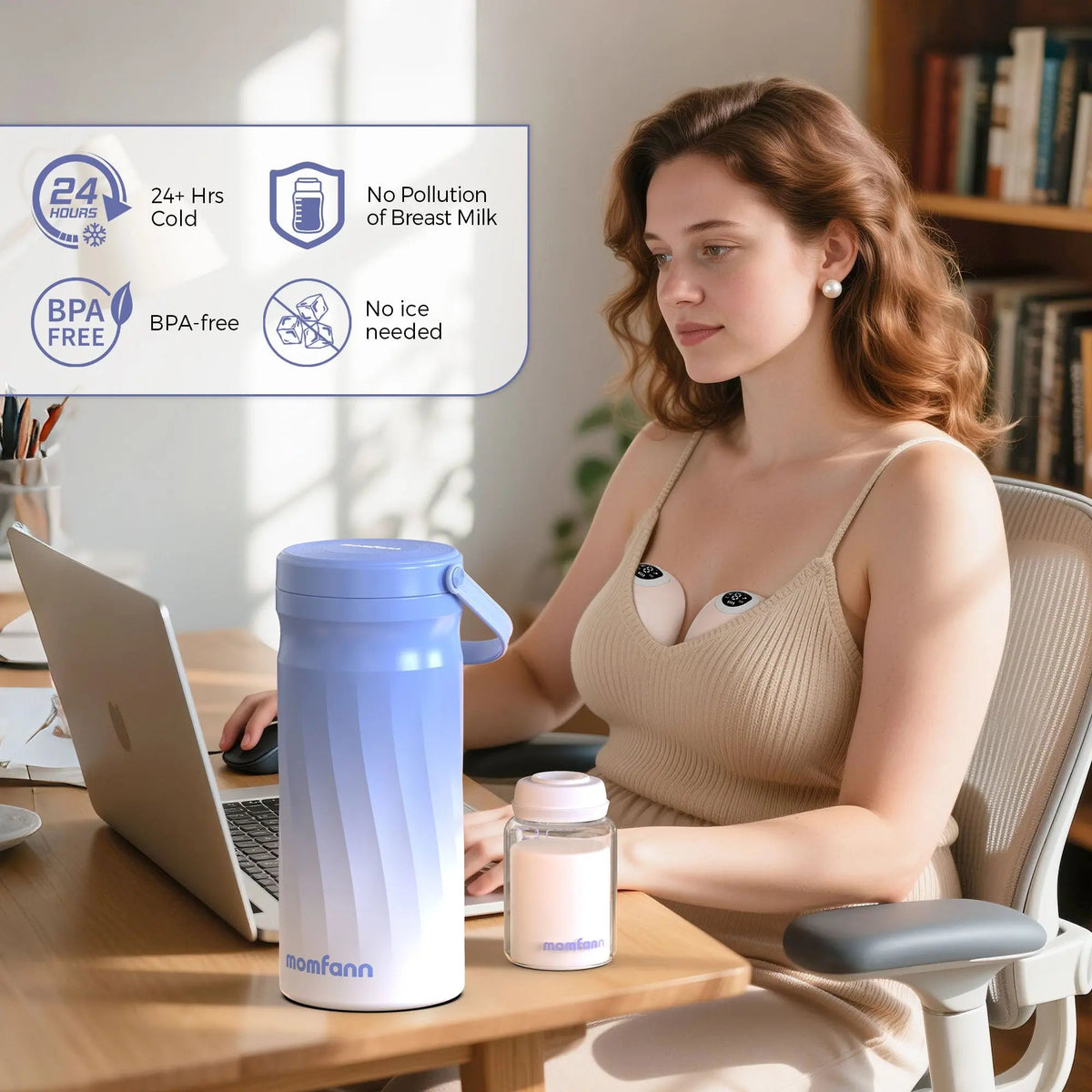 Momfann 24-Hour Portable Breast Milk Cooler for Travel