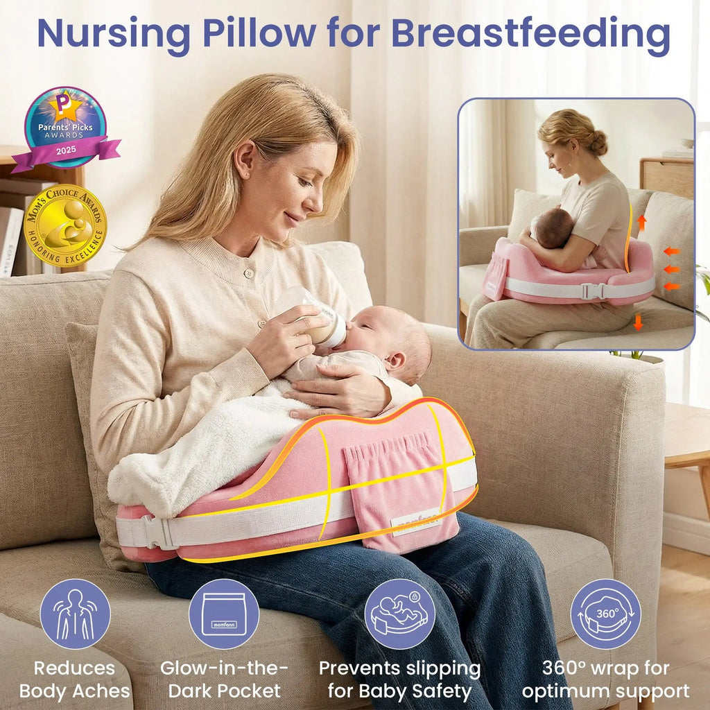 Momfann Memory Foam Nursing Pillow with Safety Guard