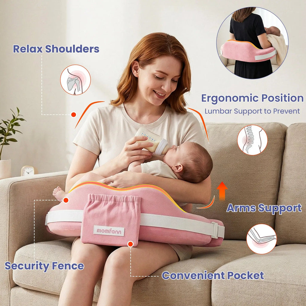 Momfann Memory Foam Nursing Pillow with Safety Guard