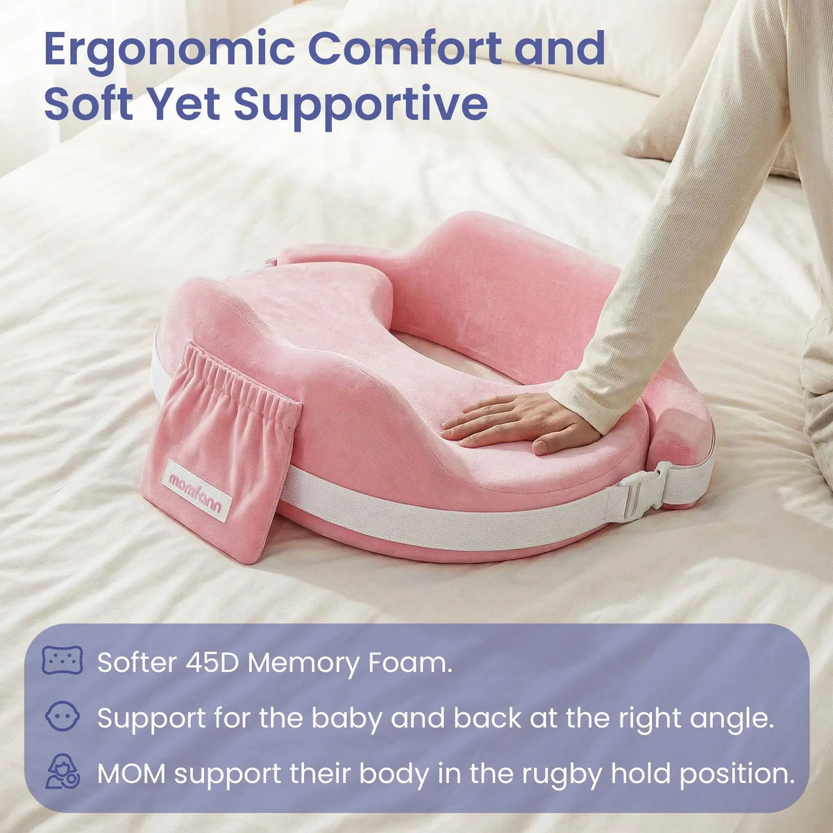 Momfann Memory Foam Nursing Pillow with Safety Guard