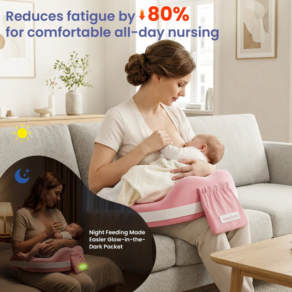 Momfann Memory Foam Nursing Pillow with Safety Guard