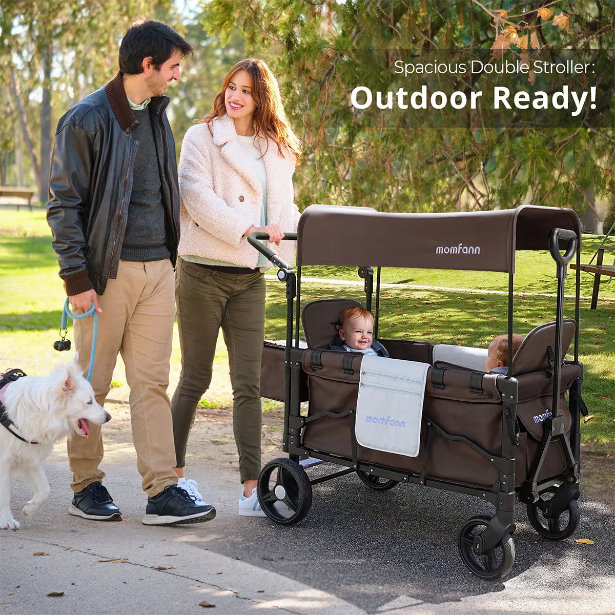 Momfann 4-in-1 Double Stroller Wagon for Kids