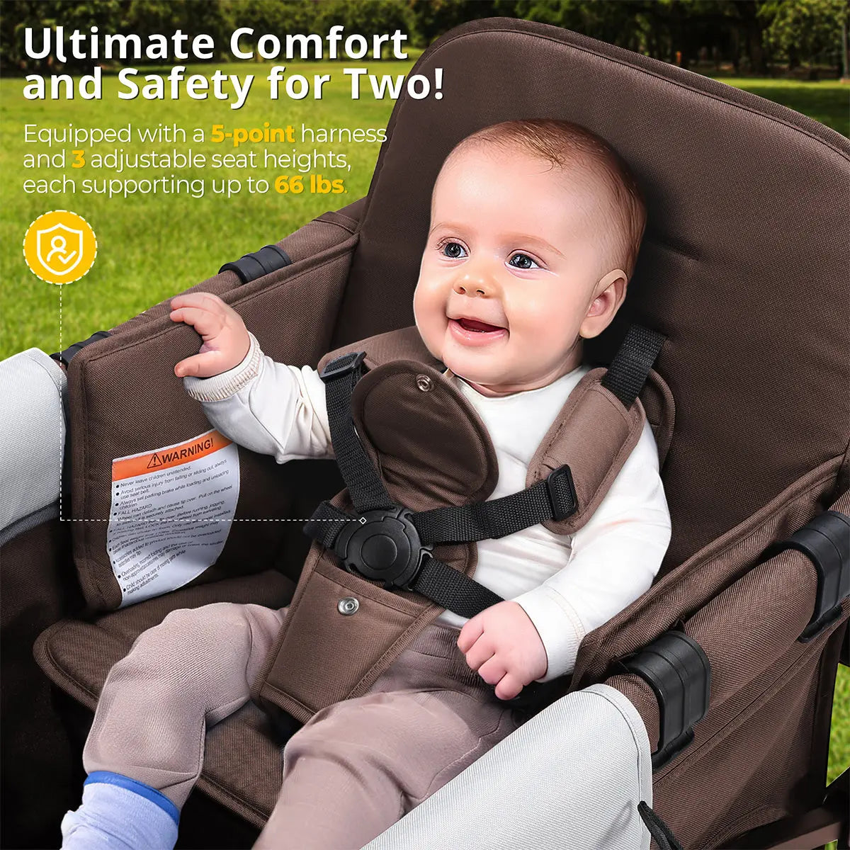Momfann 4-in-1 Double Stroller Wagon for Kids