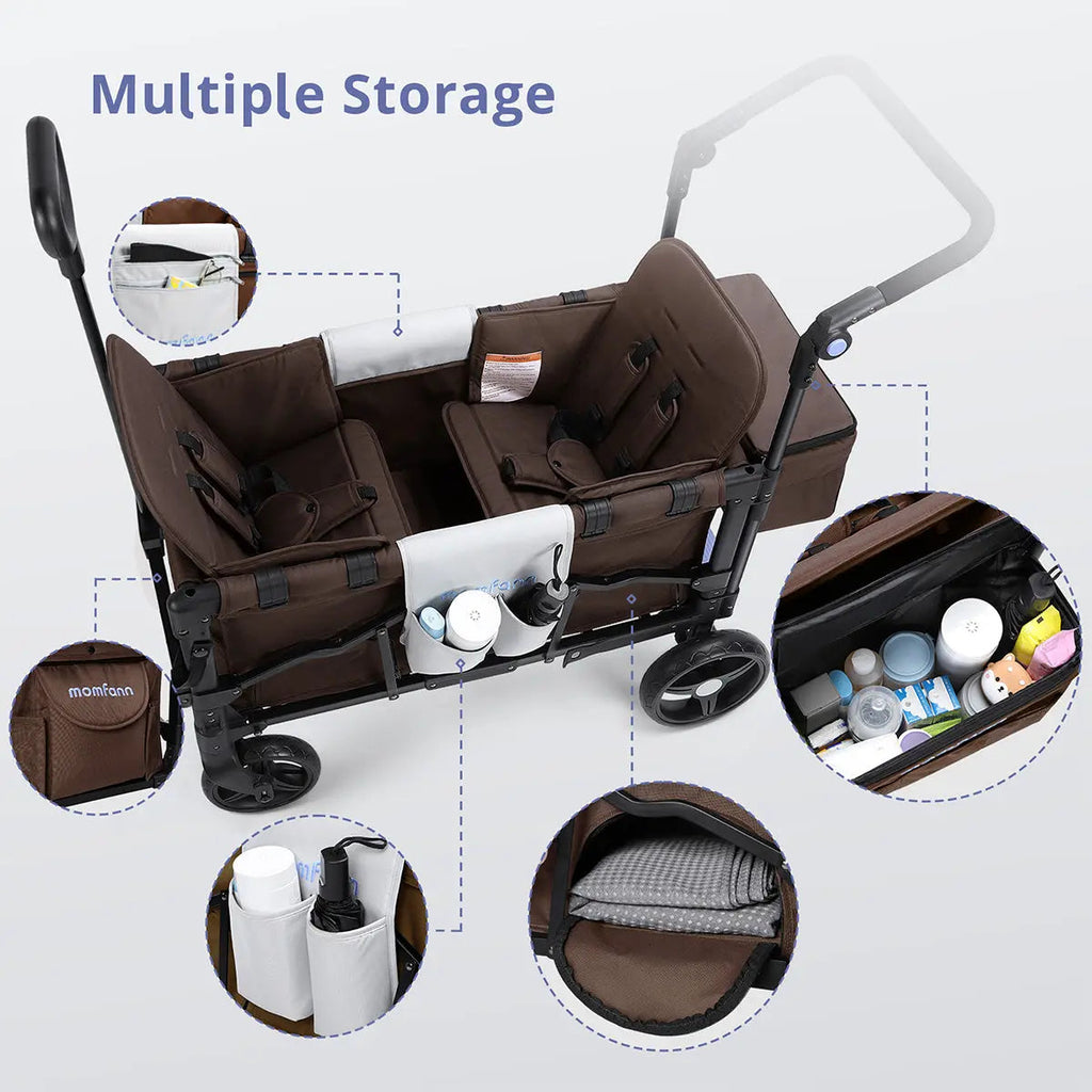 Momfann 4-in-1 Double Stroller Wagon for Kids
