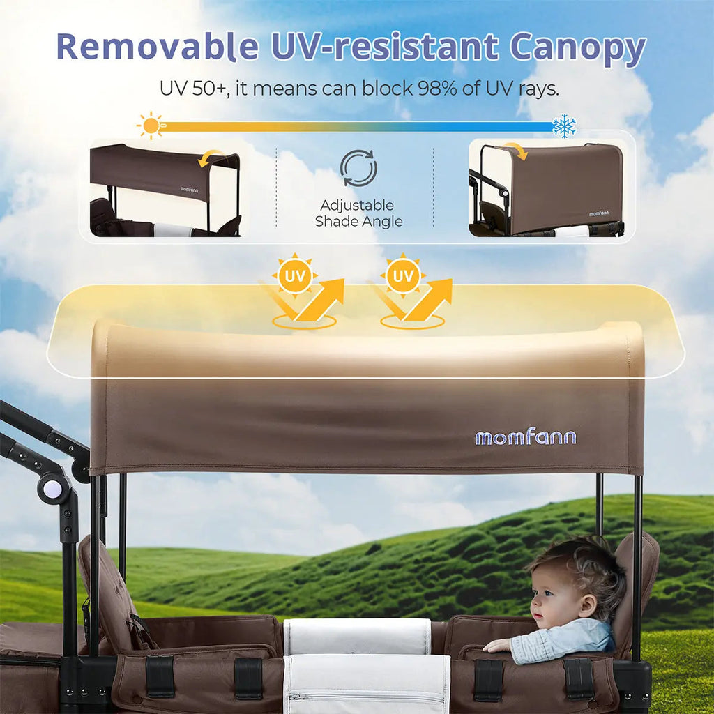 Momfann 4-in-1 Double Stroller Wagon for Kids