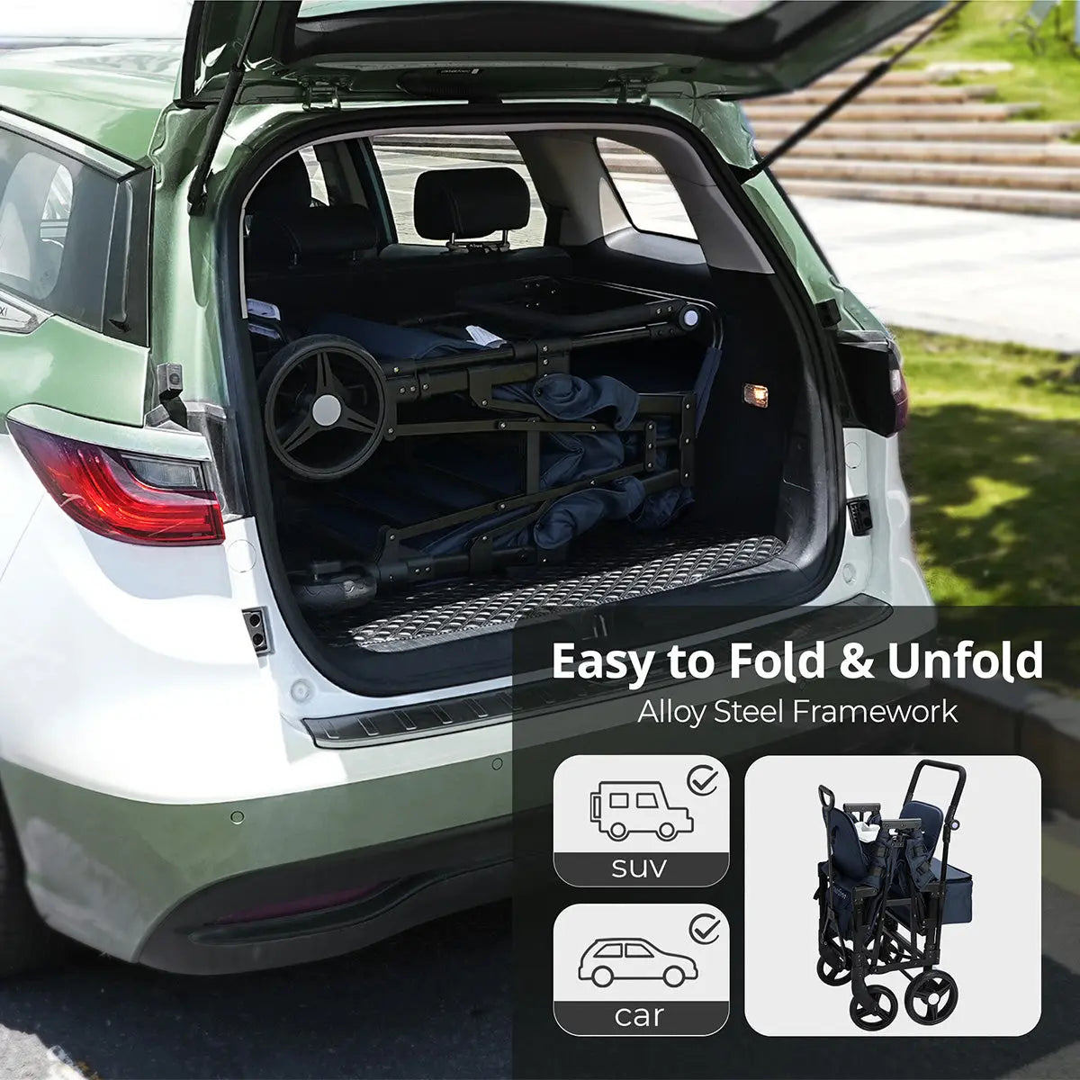 Momfann 2-Seater All-Terrain Stroller Wagon for Kids