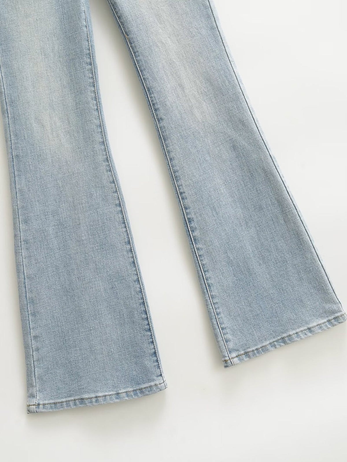 Women's Light Blue High Waist Slim Fit Bootcut Jeans