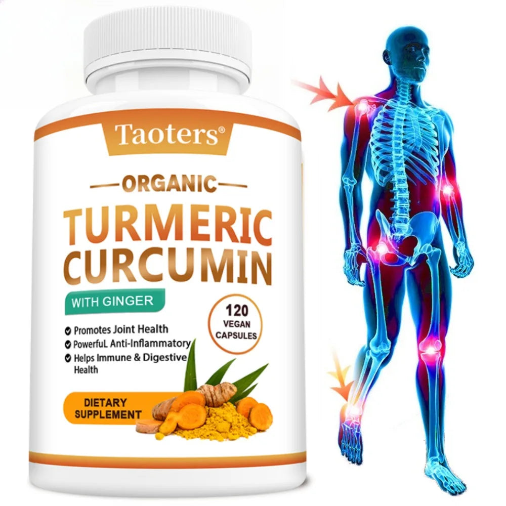 Turmeric Curcumin with Ginger- Reduces Muscle and Joint Pain,Support Brain and Heart Health, Improves Digestion
