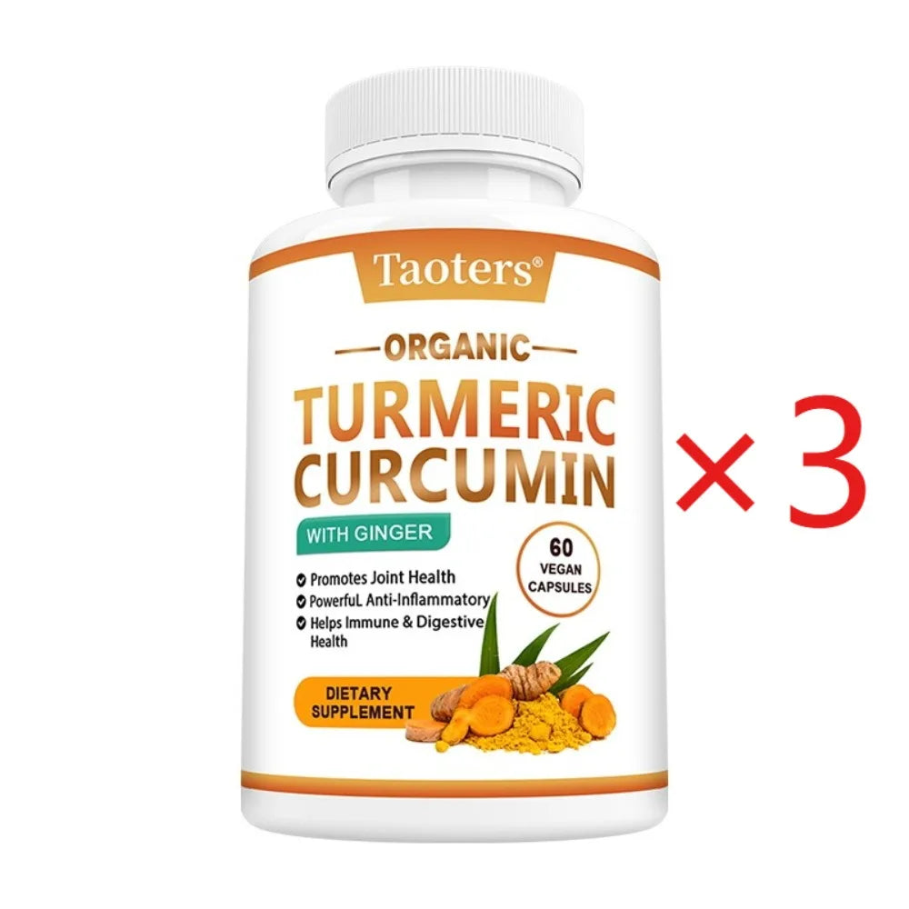Turmeric Curcumin Capsules with Black Pepper & Ginger Organic for Joint, Brain Cognitive & Digestive Health, Antioxidant