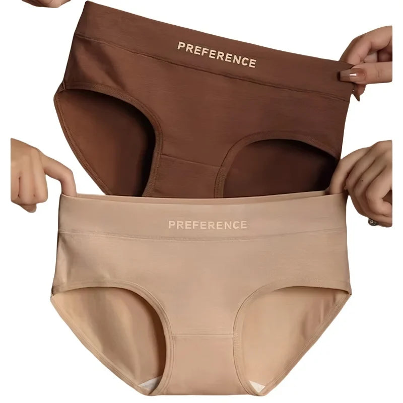 4Pcs/Set Cotton Panties Women Mid Waist Briefs Breathable Intimates Breathable Comfort Underwear M-2XL Soft Panties